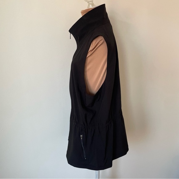 GUMP’S San Francisco Lagenlook Cinched Waist Zipper Front Polyester Vest EUC L - Picture 2 of 10